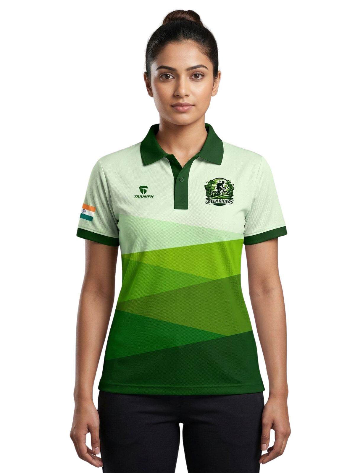 Polo Neck T-Shirts for Women | Green Riders Cycle Club