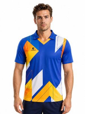 Men’s Cricket Shirt Cricket Team Jersey Blue & Yellow Color