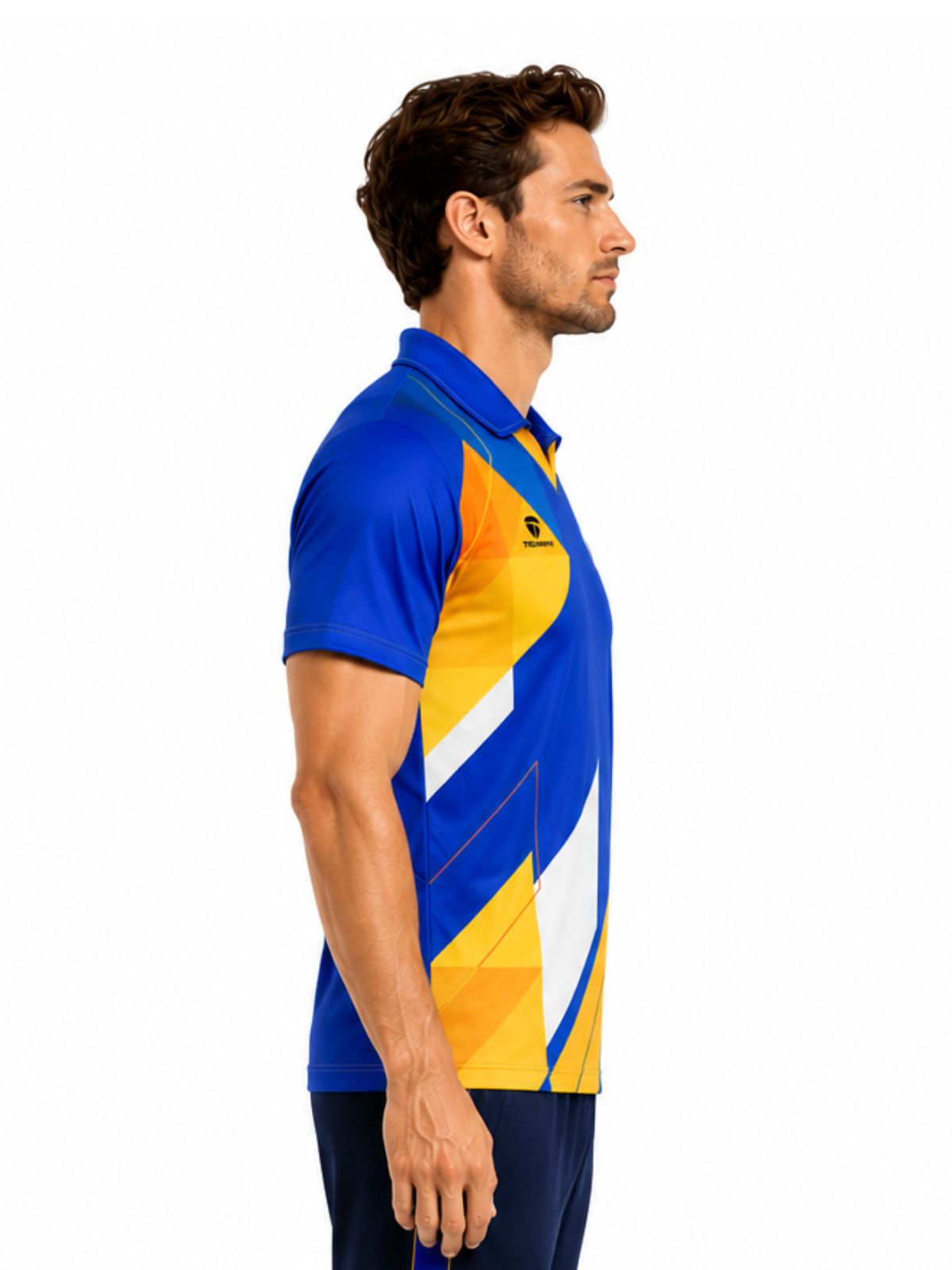 Men’s Cricket Shirt Cricket Team Jersey Blue & Yellow Color