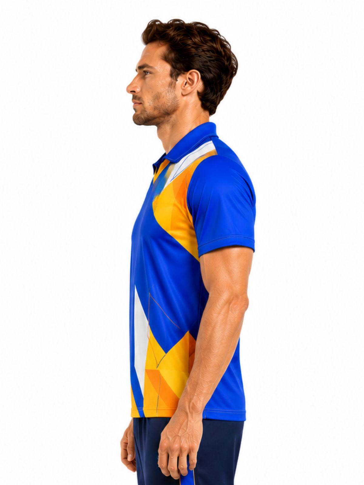 Men’s Cricket Shirt Cricket Team Jersey Blue & Yellow Color