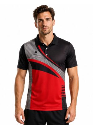 Men’s Cricket Sports Club Jersey New Design Cricket Shirt Red, Black & Grey Color