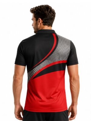 Men’s Cricket Sports Club Jersey New Design Cricket Shirt Red, Black & Grey Color