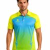 Full Printed Polo Neck Half Sleeve Cricket Jersey for Men Yellow & Blue Color