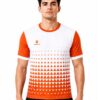 Men's Running Champion Track Tshirt White & Orange Color