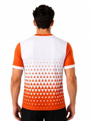 Men's Running Champion Track Tshirt White & Orange Color
