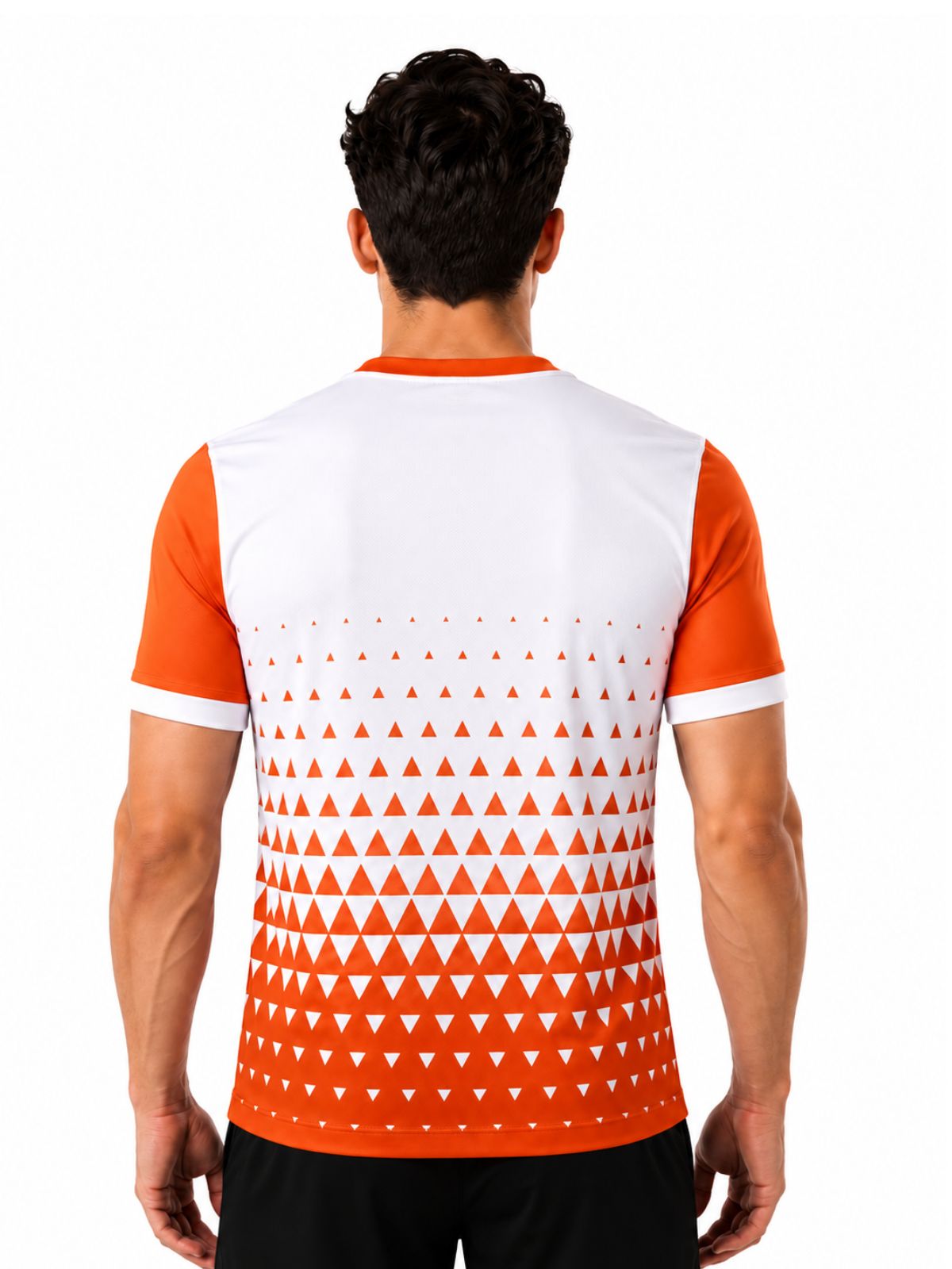 Men's Running Champion Track Tshirt White & Orange Color