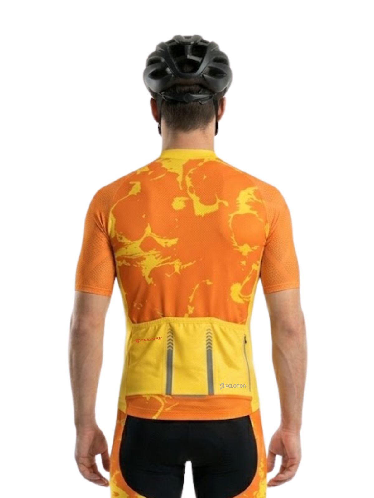 Men's Cycling Jersey Orange Yellow Bicycle Biking Bike Shirt