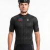 Men's Cycling Bike Jersey Shirt with Rear Pockets Black Quick Dry Bicycle Jersey
