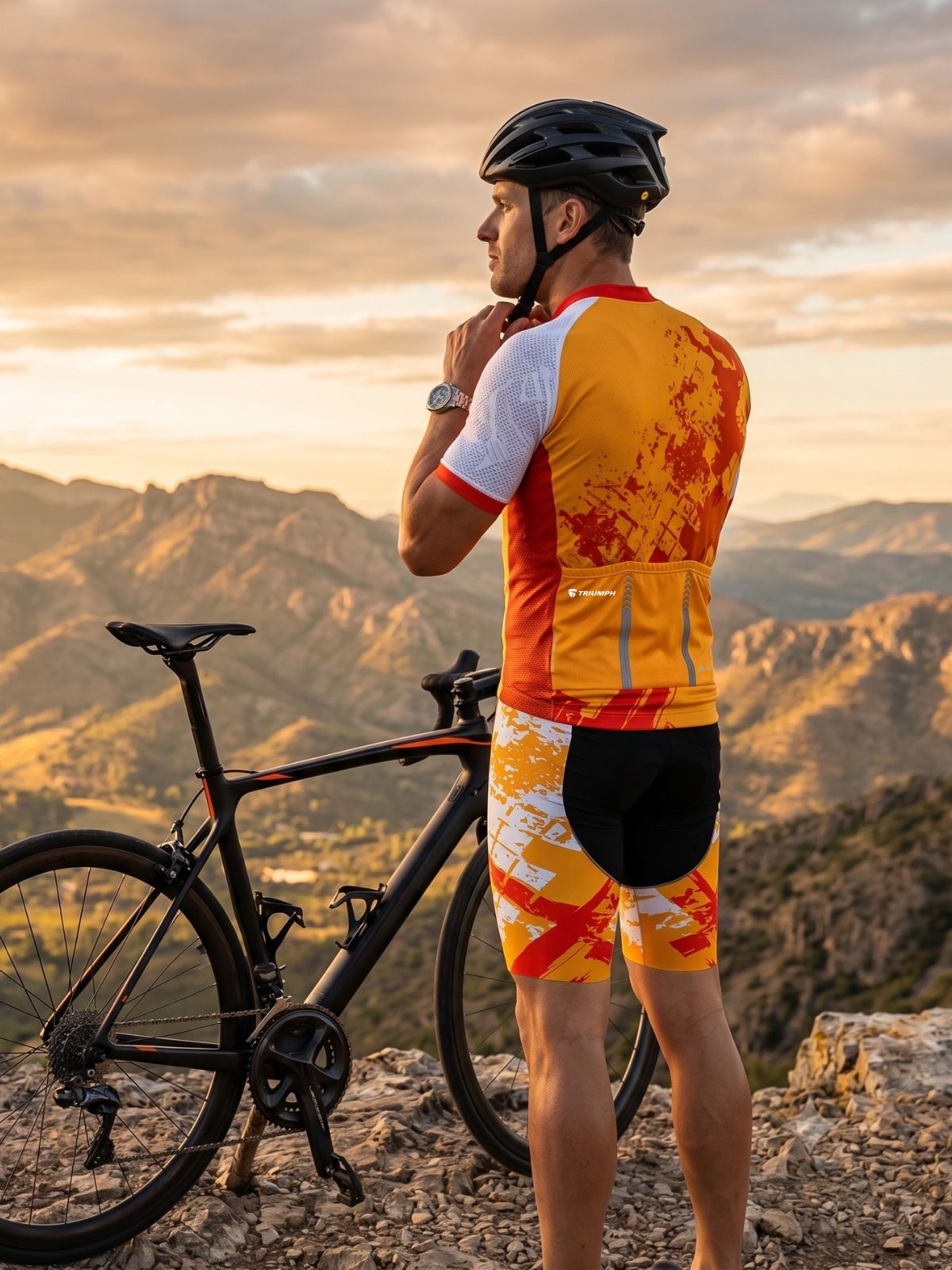 Cycling Jersey for Men White Orange Road Bike Bicycle Shirt Jerseys